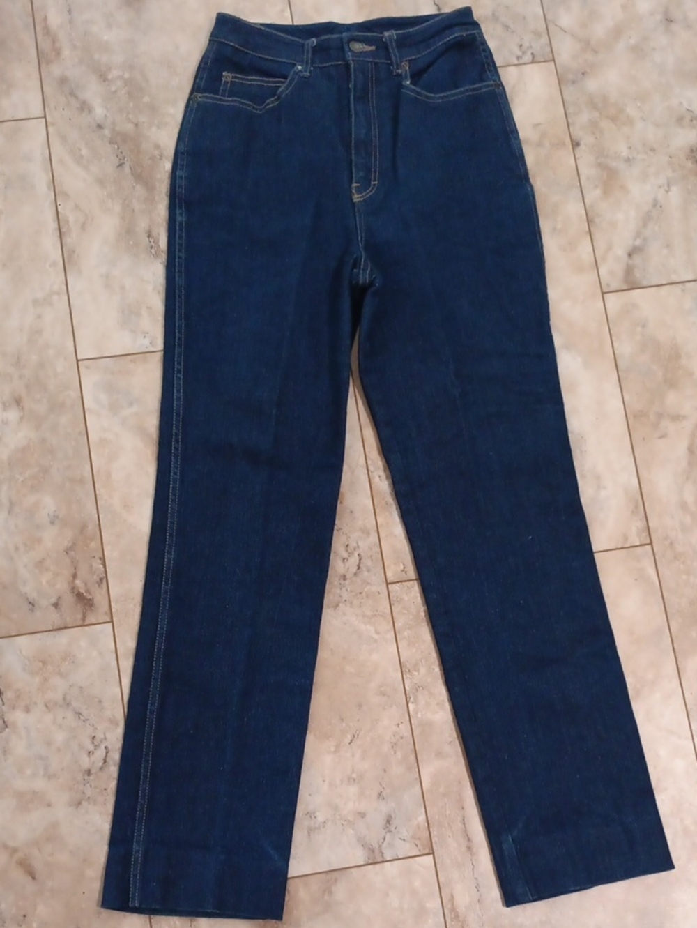 Vtg Calvin Klein Dark Blue Denim Jeans - Back Pocket Logo - Picture 5 of 12